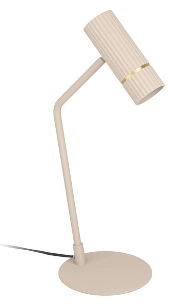 EGLO Lampada LED da tavolo Caminia, altezza 48,5 cm, color sabbia, acciaio