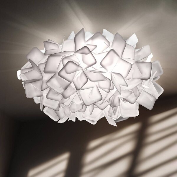 Slamp Applique da parete di design CLIZIA, Bianco / Opale, Soggiorno / Sala da pranzo, Plastica, Design, Applique