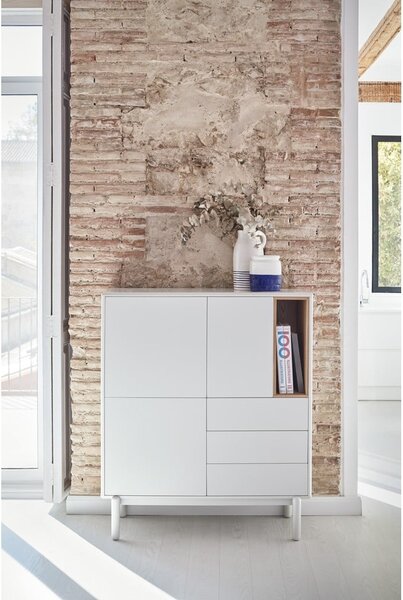 Cassettiera color crema 100x120x40 cm Corvo – Teulat