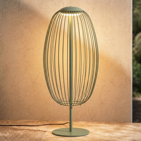 Lampada da terra esterno a LED Lucande Richi, verde, altezza 90 cm, IP44 Richi, Verde, Metallo, Moderno