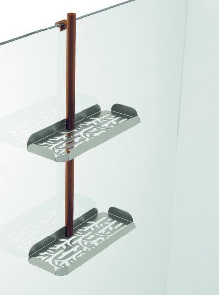 Mensola doccia bagno Linea LIGNO Dimensioni 25x11x h 60 cm stile minimale Finitura verniciato bronzo opaco Ispirata i rami di un albero