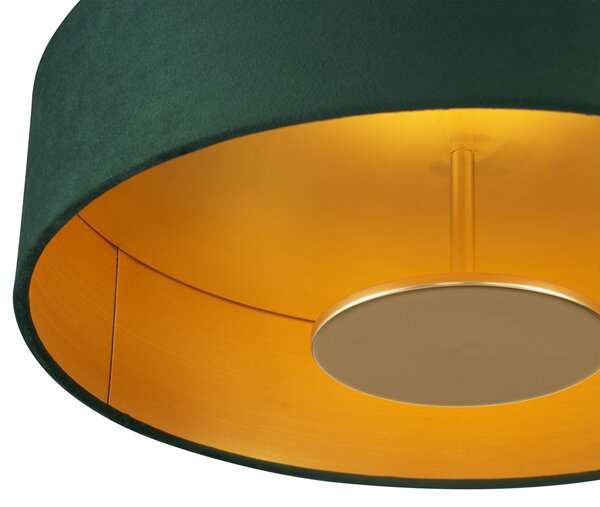 Plafoniera moderna in velluto verde con LED dimmerabile a 3 livelli - Bredow