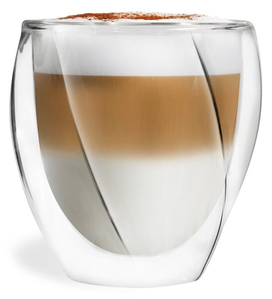 Tazze in set per cappuccino/con parete doppia 2 pz 250 ml Cristallo – Vialli Design