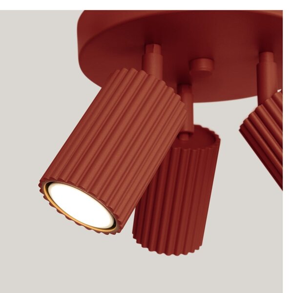 Faretto color mattone in metallo con struttura flessibile Gleam – Sollux