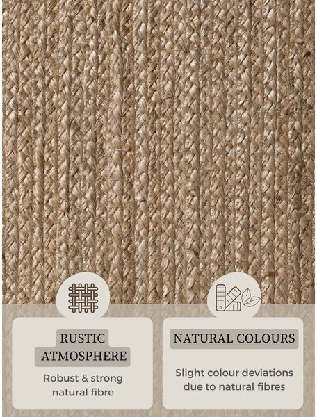 Tappeto colore naturale scuro in iuta reversibile/tessuto a mano 160x230 cm Braided – Hanse Home