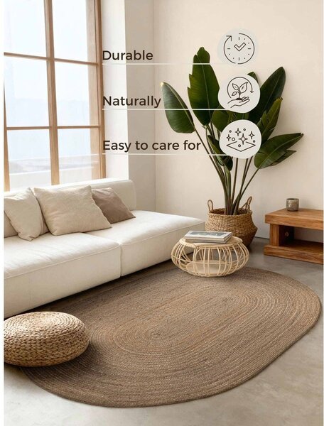 Tappeto colore naturale scuro in iuta reversibile/tessuto a mano 160x230 cm Braided – Hanse Home