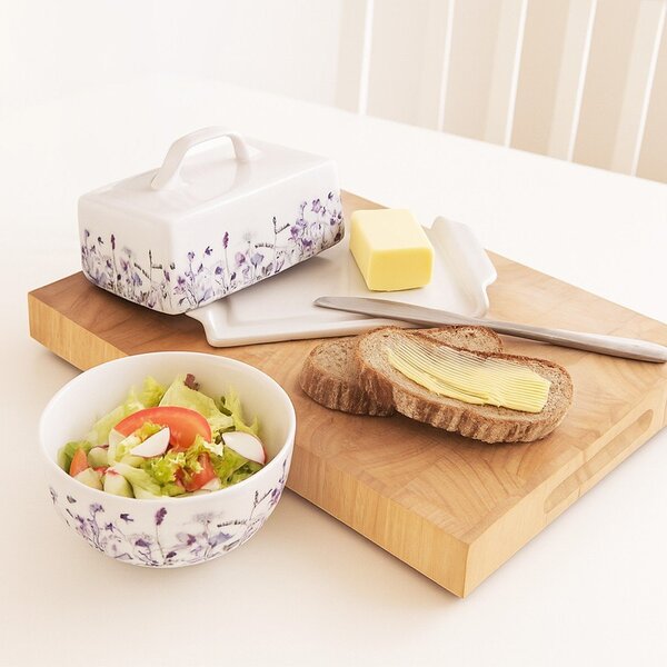 Ciotolina per zuppe e minestre bianca/viola in porcellana 500 ml Louka – Orion