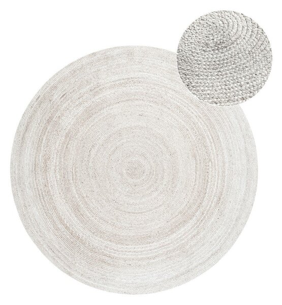 Tappeto rotondo in juta bianco bifacciale/tessuto a mano ø 140 cm Braided - Hanse Home