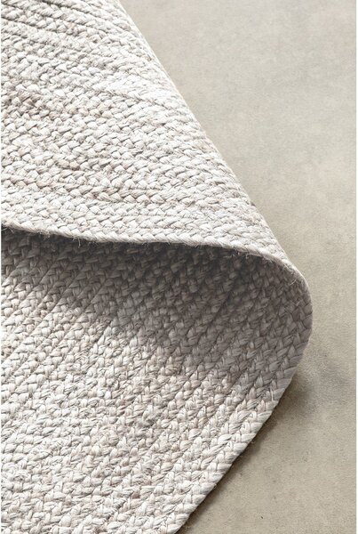 Tappeto rotondo bianco in iuta reversibile/tessuto a mano ø 140 cm Braided – Hanse Home