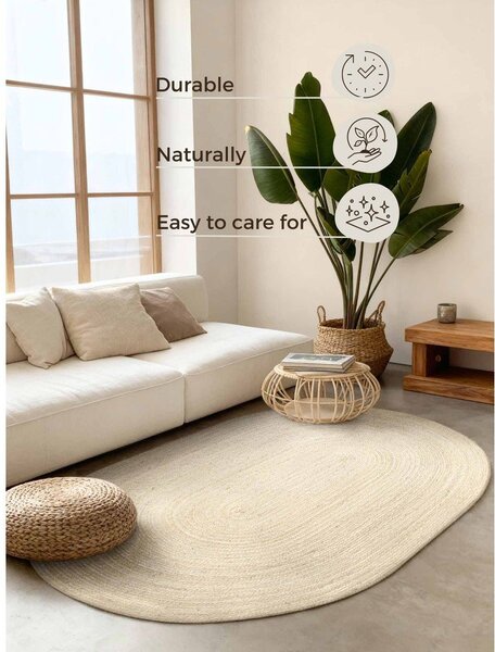 Tappeto colore naturale chiaro in iuta reversibile/tessuto a mano 160x230 cm Braided – Hanse Home