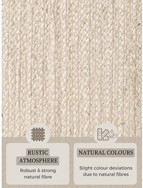 Tappeto colore naturale chiaro in iuta reversibile/tessuto a mano 160x230 cm Braided – Hanse Home