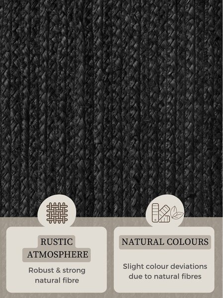 Tappeto nero in iuta reversibile/tessuto a mano 160x230 cm Braided – Hanse Home