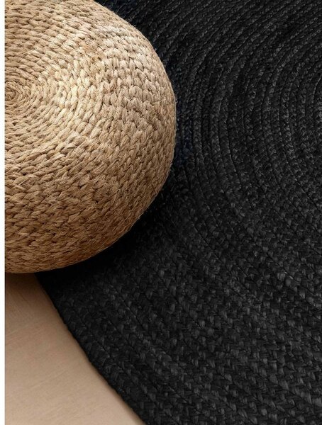 Tappeto nero in iuta reversibile/tessuto a mano 160x230 cm Braided – Hanse Home