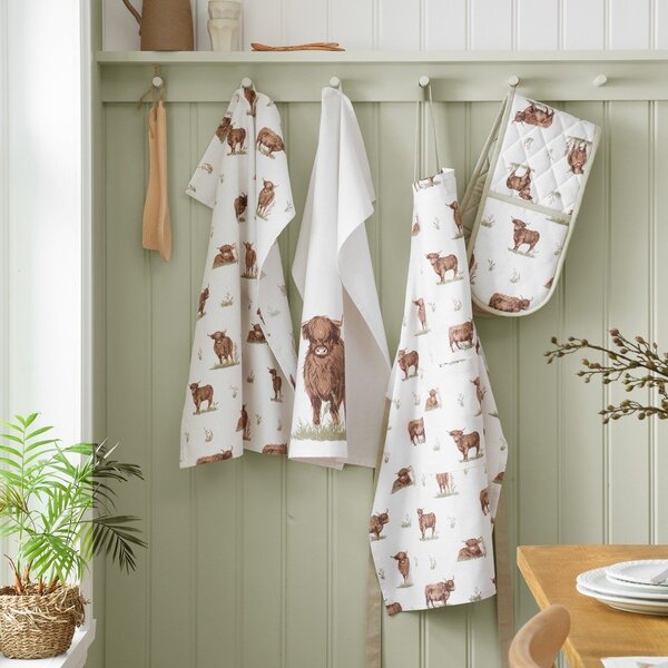 Set di strofinacci in cotone 4 pz 50x70 cm Angus Highland Cow – Catherine Lansfield
