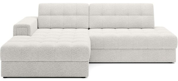 Divano angolare color crema allungabile (con penisola a sinistra/con chaise lounge) con rivestimento in bouclé Blezalt – ELTAP