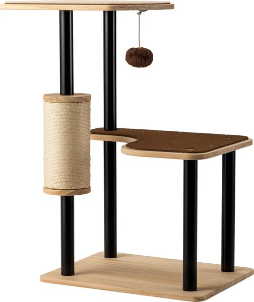 Tiragraffi Fudajo in metallo 40 x 30 x 62 cm con sisal, tiragraffi con tavola, tiragraffi con ampia superficie di appoggio e design moderno