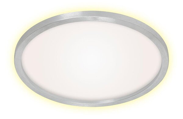 Plafoniera LED, retroilluminata, argento, rotonda, P 42,5 cm