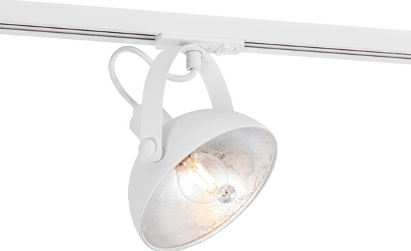Faretto da binario industriale bianco con interno argento - Iconic Magnax