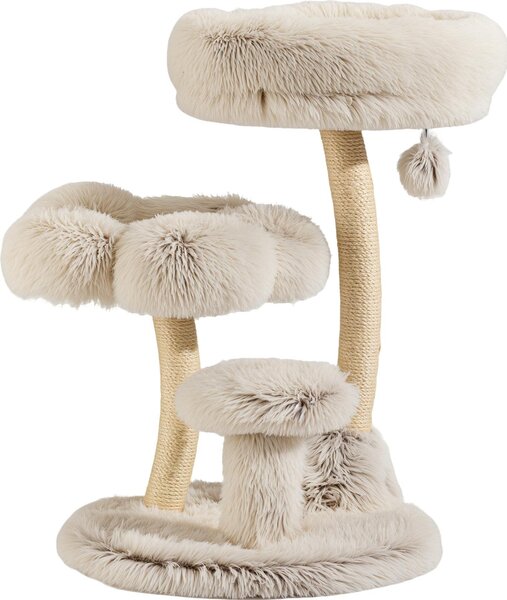 Fudajo Albero tiragraffi di design 49 x 49 x 74 cm, tiragraffi per gatti con peluche e sisal, albero per arrampicarsi per gatti, albero per gatti con pallina da gioco