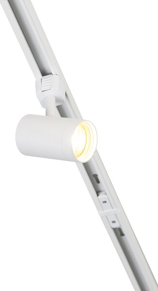 Sistema di illuminazione a binario monofase moderno con 15 faretti bianco - Iconic Jeana