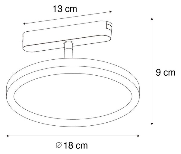 Faretto moderno nero per sistema binario monofase con LED incluso - Magnetic Puk