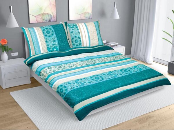 Set di lenzuola in cotone - 1 set 180x220, 70x90 - turchese