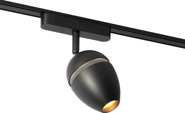 Faretto moderno nero per sistema binario monofase con LED incluso - Magnetic Eggy
