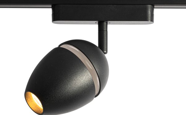 Faretto moderno nero per sistema binario monofase con LED incluso - Magnetic Eggy