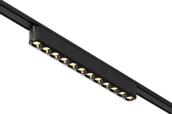 Faretto moderno nero per sistema binario monofase 12W 3000K - Magnetic Puntua