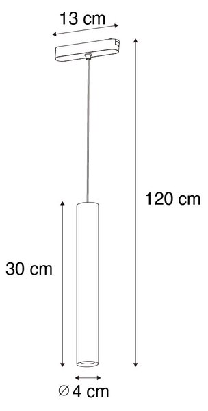 Lampada a sospensione moderna nera per sistema binario monofase 4.5W 3000K - Magnetic Cassie