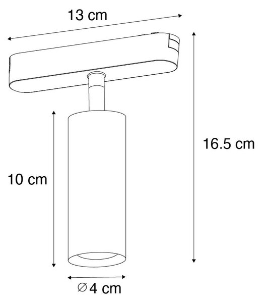 Faretto moderno nero per sistema binario monofase 4.5W 3000K - Magnetic Samson