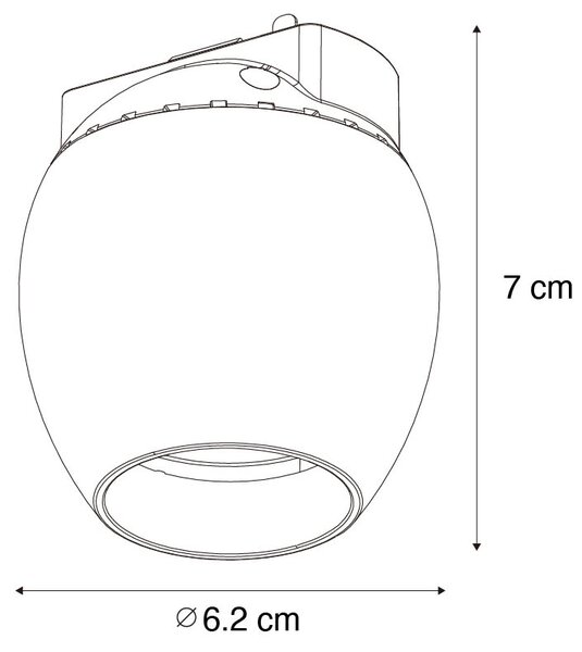 Faretto moderno nero per sistema binario monofase 6W 3000K - Magnetic Zagaye