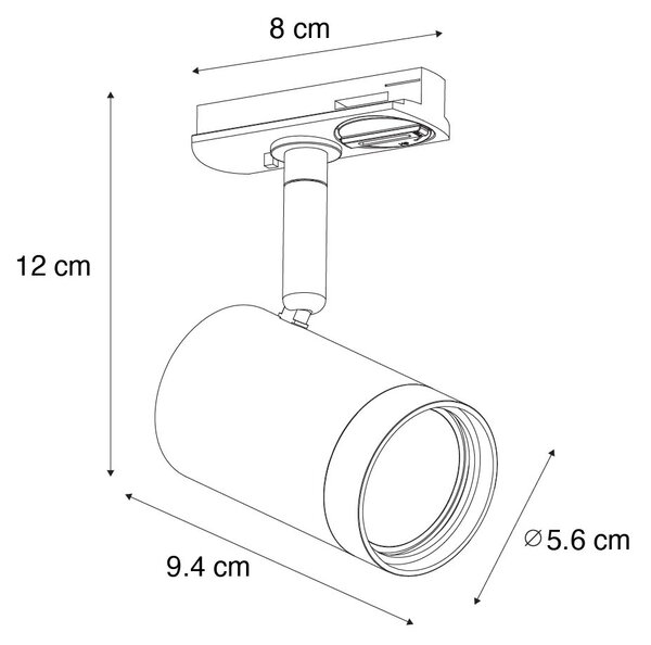 Faretto moderno canna di fucile per sistema a binario monofase - Iconic Jeana