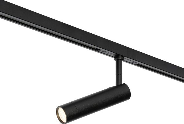 Faretto moderno nero per sistema binario monofase - Slimline Uzzy