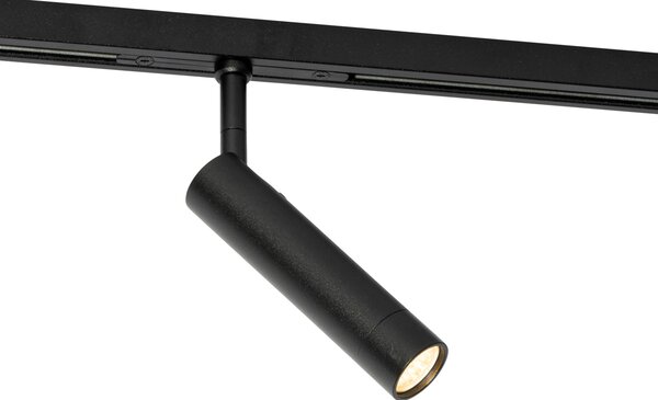 Faretto moderno nero per sistema binario monofase - Slimline Uzzy