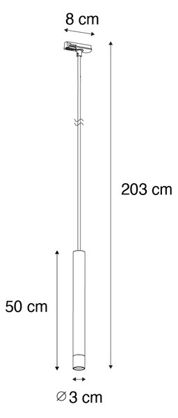 Lampada a sospensione bianca moderna per sistema binario monofase - Iconic Frini
