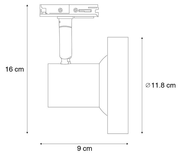 Faretto da binario moderno monofase nero AR111 - Jeany