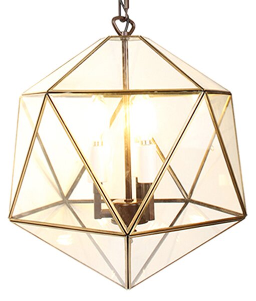 Lampada a sospensione Clayre & Eef 40x40x175cm Metallo trasparente