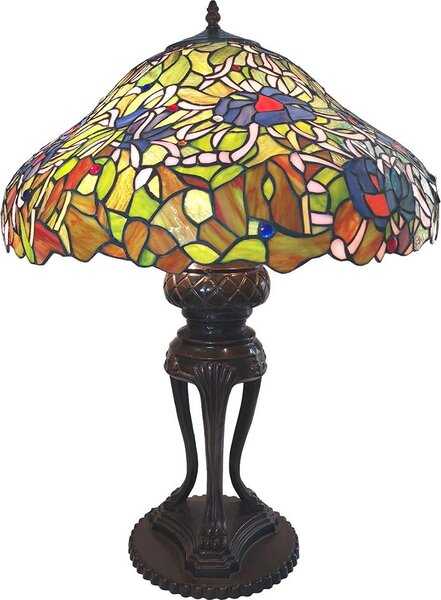 Lampada da tavolo Tiffany Clayre & Eef 55x85 cm Verde Blu in poliresina