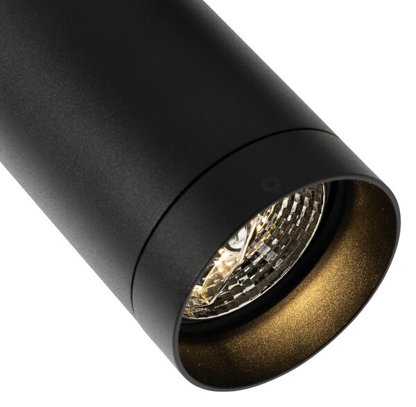 Sistema di illuminazione a binario moderno con 5 faretti neri monofase GU10 70mm - Iconic Jeana Luxe