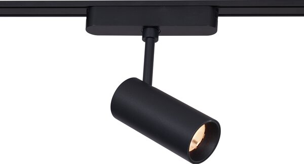 Sistema di illuminazione su binario moderno con 4 faretti neri monofase 200 cm - Magnetic Gert