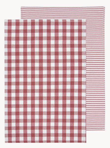 Set di 2 strofinacci Eco Gingham Blush