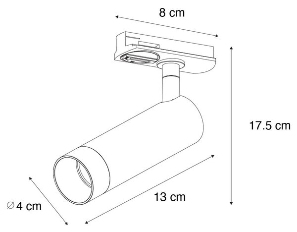 Faretto moderno bronzo scuro per sistema a binario monofase 35 mm - Iconic Jeana Luxe