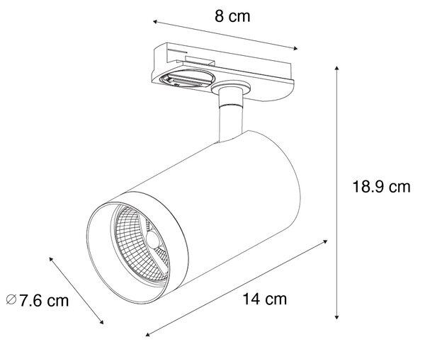 Faretto moderno bronzo scuro per sistema a binario monofase 70 mm - Iconic Jeana Luxe