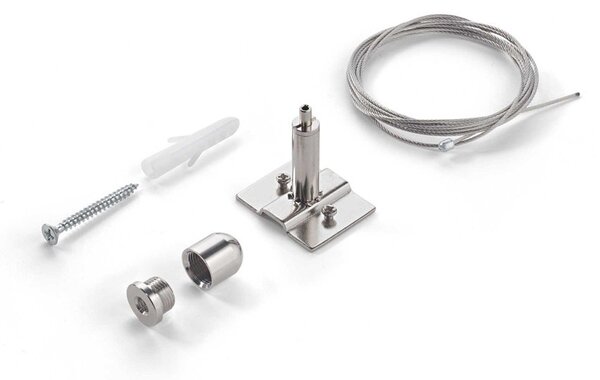 Kit Sospensione Solo Cavo Ego Alluminio Color Acciaio 2M