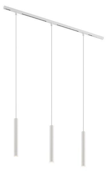 Sistema di illuminazione a binario moderno con 3 luci a sospensione bianche monofase - Slimline Keno
