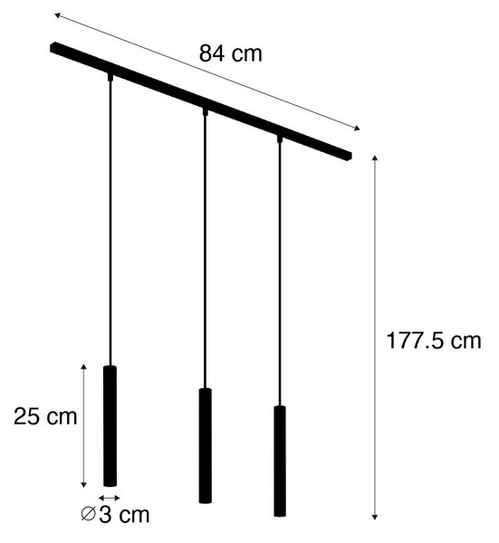 Sistema di illuminazione su binario moderno con 3 luci a sospensione beige e bianche monofase - Slimline Keno