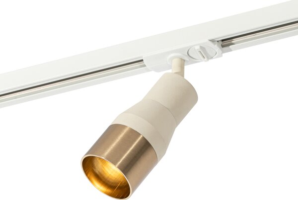 Faretto moderno beige con oro per sistema a binario monofase GU10 50mm - Iconic Kohua