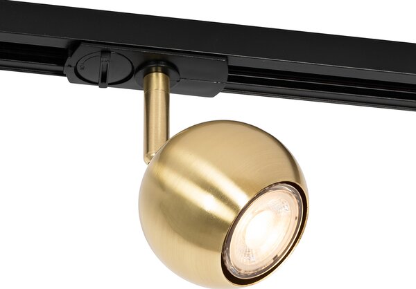 Faretto da binario monofase moderno nero con oro - Iconic Gissi