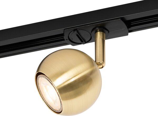 Faretto da binario monofase moderno nero con oro - Iconic Gissi